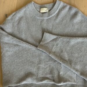 Aritzia Wilfred cropped bat wing grey sweater